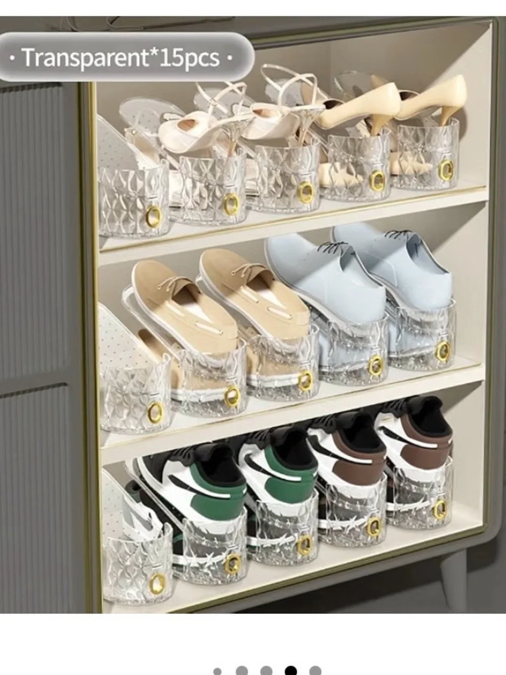 New in Box Clear Shoe Slot Organizer (Set) - Transparent Stackable Shoe Storage